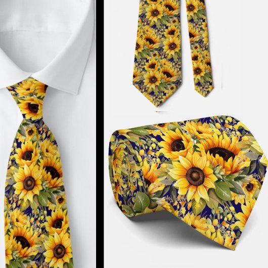 Col cravate de bureau décontracté | Tournesols de