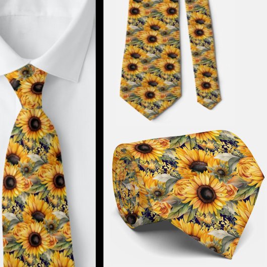 Col cravate de bureau décontracté | Tournesols de