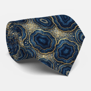 Col cravate de luxe Cravate bleu marine et géode