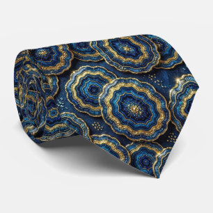 Col cravate de luxe Cravate bleu marine et géode