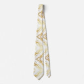 Col cravate de luxe formel | Marbre blanc et or (Devant)
