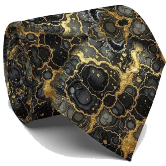 Col cravate de luxe formel | Marbre noir et or