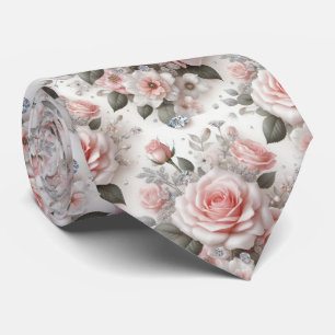 Col cravate de luxe pour mariage Roses roses et