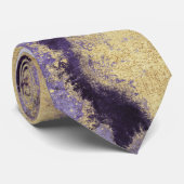Col cravate de mariage Améthyste Violet et Or (Roulé)