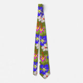 Col cravate de mariage vert armée à motif d'Hibisc (Dos)