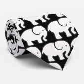 Col cravate design éléphants blancs (Roulé)