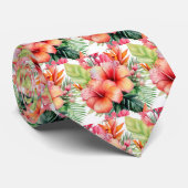 Col cravate d'été | Hibiscus tropical  (Roulé)