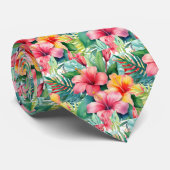 Col cravate d'été | Hibiscus tropical (Roulé)