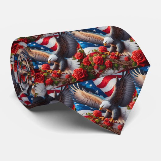 Col cravate drapeau américain patriotique (Roulé)
