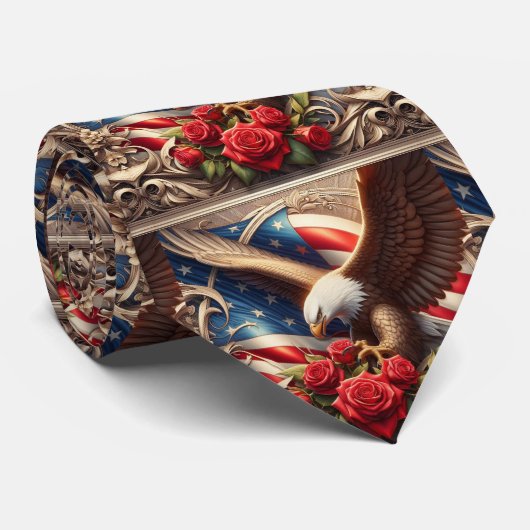 Col cravate drapeau américain patriotique (Roulé)