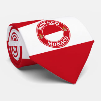 Col cravate drapeau de Monaco, cravate élégante de
