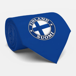 Col cravate drapeau Finlande, cravate élégante au 