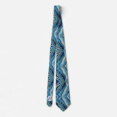 Col cravate en faux soie Monogram | Bleu + Marbre (Dos)