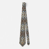 Col cravate en faux soie Monogram | Bleu + Marbre (Devant)