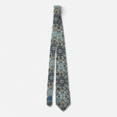 Col cravate en faux soie Monogram | Bleu + Marbre (Dos)
