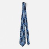 Col cravate en faux soie Monogram | Marbre bleu + (Devant)