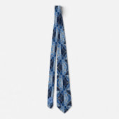 Col cravate en faux soie Monogram | Marbre bleu + (Dos)