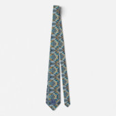 Col cravate en faux soie Monogram | Marbre bleu + (Devant)
