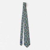 Col cravate en faux soie Monogram | Marbre bleu + (Dos)