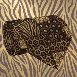 Col cravate exotique Motif d'animal sauvage afri