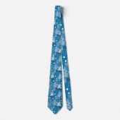 Col cravate feuilles bleues hivernales (Devant)