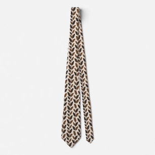 Col cravate feuilles de banane marron tropical
