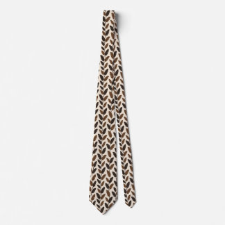 Col cravate feuilles de banane marron tropical