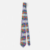 Col cravate flamboyant | Fleurs et diamants arc-en (Devant)