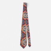 Col cravate flamboyant | Fleurs et diamants arc-en (Devant)