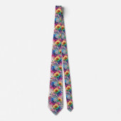 Col cravate flamboyant | Fleurs et diamants arc-en (Devant)