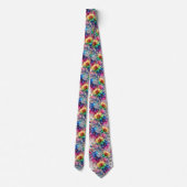 Col cravate flamboyant | Fleurs et diamants arc-en (Dos)