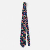 Col cravate flamboyant | Fleurs et diamants arc-en (Devant)