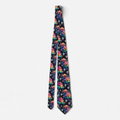 Col cravate flamboyant | Fleurs et diamants arc-en (Dos)