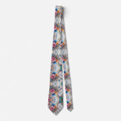 Col cravate flamboyant | Fleurs et diamants arc-en (Devant)
