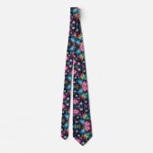 Col cravate flamboyant | Fleurs et diamants arc-en (Dos)