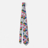 Col cravate flamboyant | Fleurs et diamants arc-en (Dos)