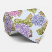 Col cravate fleur hydrangeas aquarelle bleu (Roulé)