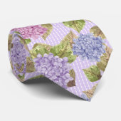 Col cravate fleur hydrangeas aquarelle violet (Roulé)