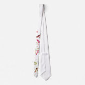 Col cravate fleur rose libellule (Dos)