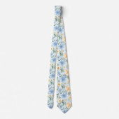 Col cravate fleurs bleu et jaune (Dos)