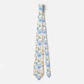 Col cravate fleurs bleu et jaune (Devant)