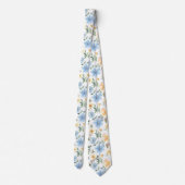 Col cravate fleurs bleu et jaune (Dos)