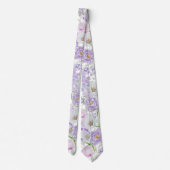 Col cravate fleurs de lilas aquarelle (Dos)