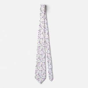 Col cravate Fleurs de prune et de lilas à l'aquare