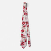 Col cravate fleurs rouges blanches (Devant)