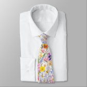 Col cravate fleurs sauvages vives (Attaché)