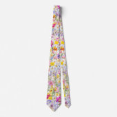 Col cravate fleurs sauvages vives (Devant)