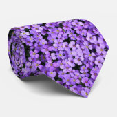 Col cravate fleurs violettes (Roulé)