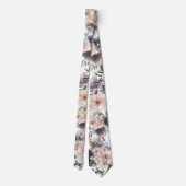 Col cravate floral Fleurs de Mauve Rose et Violet (Dos)