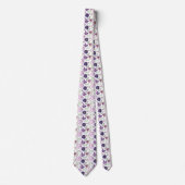 Col cravate floral fleurs violettes élégantes de l (Devant)